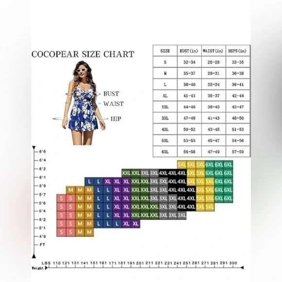 NWT - COCOPEAR Women's Elegant Crossover One Piece Skirted Swimsuit - Picture 3 of 9